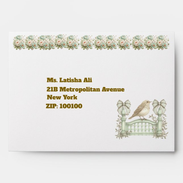 Editable Neutral Vintage Baby Shower Envelope (Front)