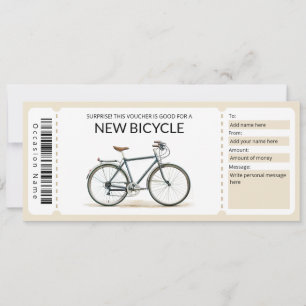 Editable New Bicycle Gift Voucher Invitation