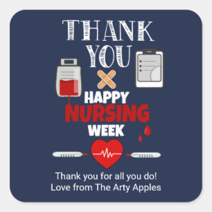Editable Nurse appreciation week staff gift  Square Sticker