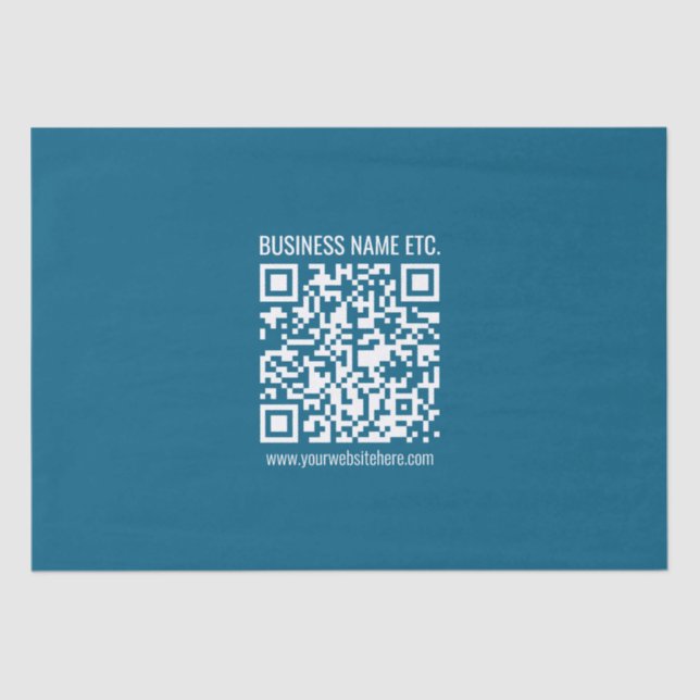 Editable Ocean Blue QR code  Tissue Paper (Front)