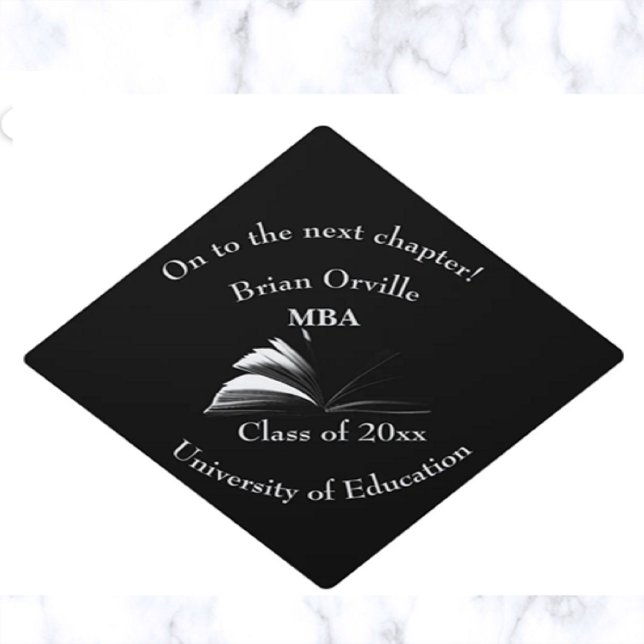Editable On To The Next Chapter Book  Graduation Cap Topper (Creator Uploaded)