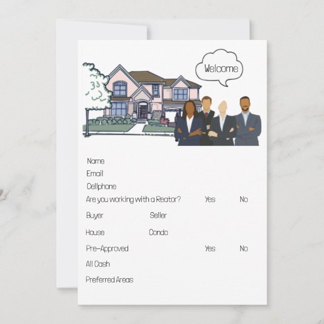 Editable Open House form real estate agents buyer Holiday Card (Front)