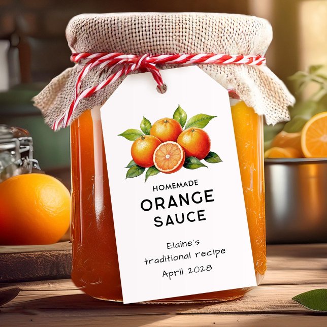 Editable orange sauce kitchen pantry label (Creator Uploaded)