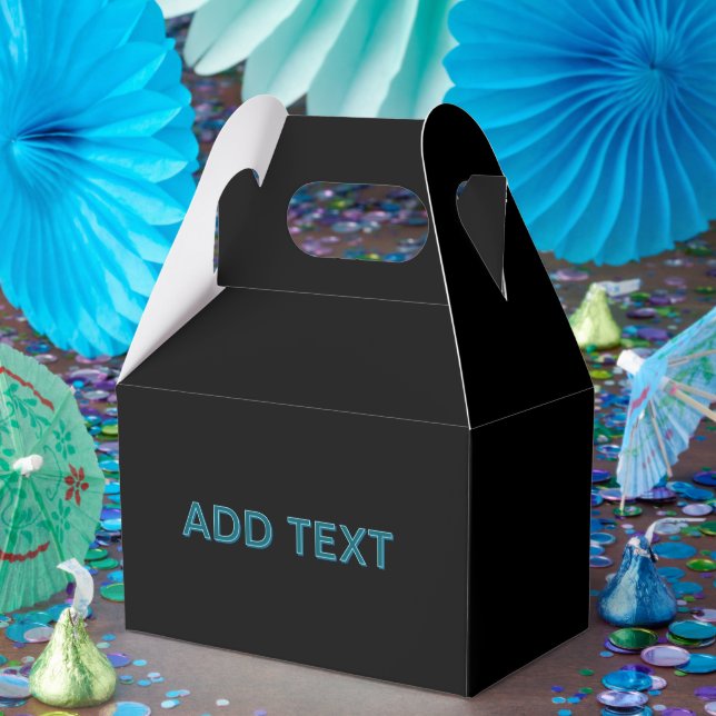 Editable Outlined Lettering w/Drop Shadow  Favor Box (Party)