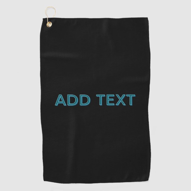 Editable Outlined Lettering w/Drop Shadow  Golf Towel (Front)