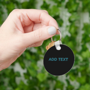 Editable Outlined Lettering w/Drop Shadow  Keychain