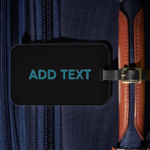 Editable Outlined Lettering w/Drop Shadow Luggage Tag