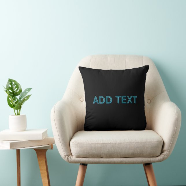 Editable Outlined Lettering w/Drop Shadow  Throw Pillow (Chair)
