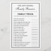 Editable Party Games Trivia & Bingo Family Reunion