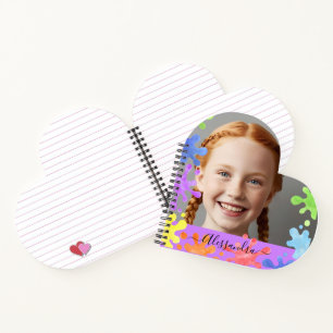 Editable Pastel Splash cute Custom Photo Frame Notebook