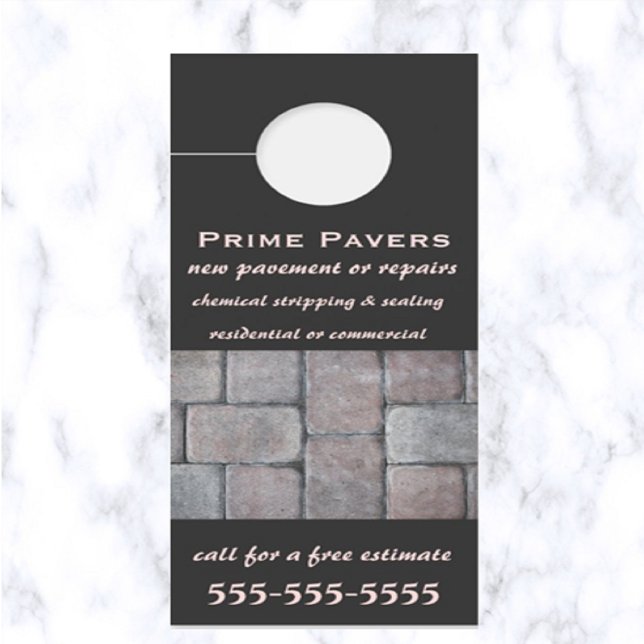 Editable Pavers  Door Hanger (What a great way to advertise your paving business!)