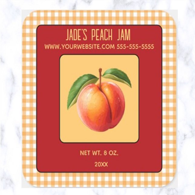 Editable Peach Jam Square Sticker (Creator Uploaded)