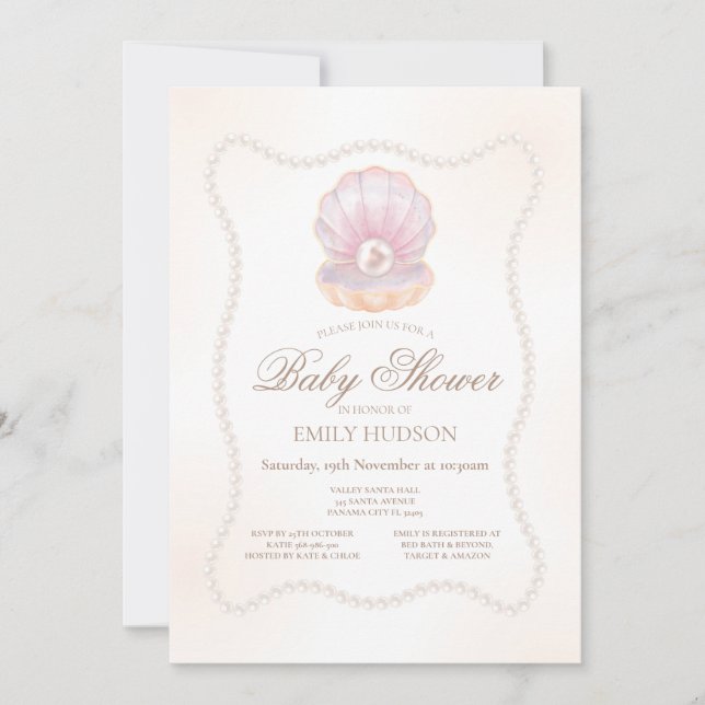 Editable Pearl Invitation (Front)