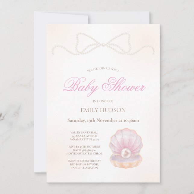 Editable Pearl Invitation (Devant)