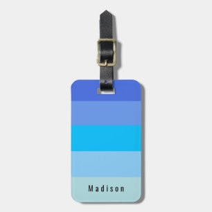 Editable Personal ☀️🍋 Bright Blue Spring Hues Luggage Tag