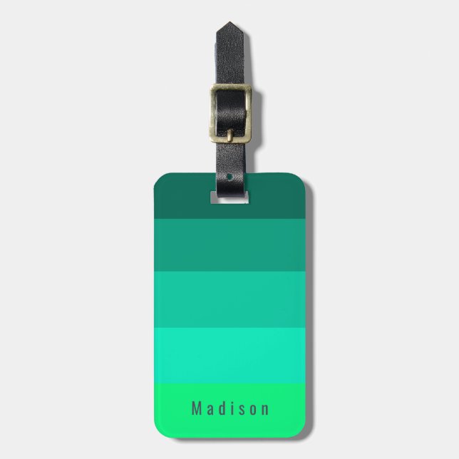 Editable Personal 🍋 Bright Green Spring Hues  Luggage Tag (Front Vertical)
