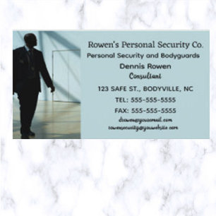 Editable Personal Security and Bodyguards Business Card