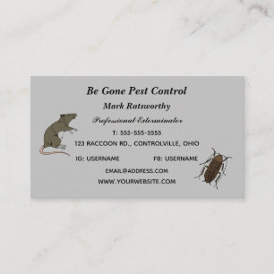 Editable Pest Control Services Business Card