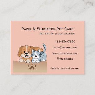 Editable Pet Sitting and Dog Walking Business Card