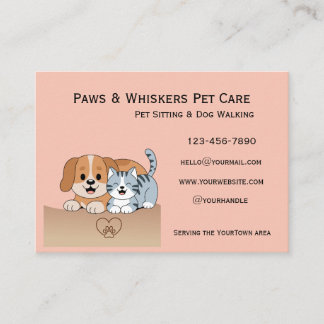 Editable Pet Sitting and Dog Walking Business Card