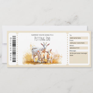 Editable Petting ZOO Gift Certificate Invitation