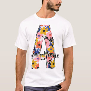 editable photo Alphabet letters A  personalized  T-Shirt