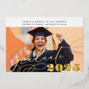 Editable Photo College Graduation GOLD Foil I