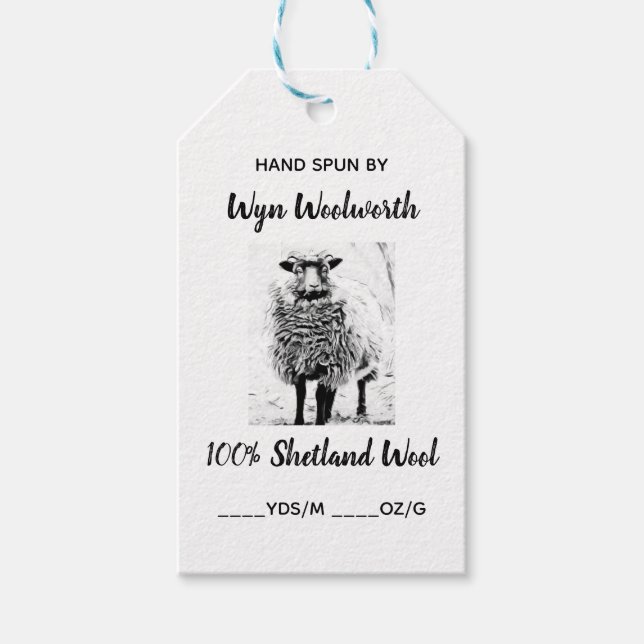 Editable Photo Shetland Wool Label (Front)