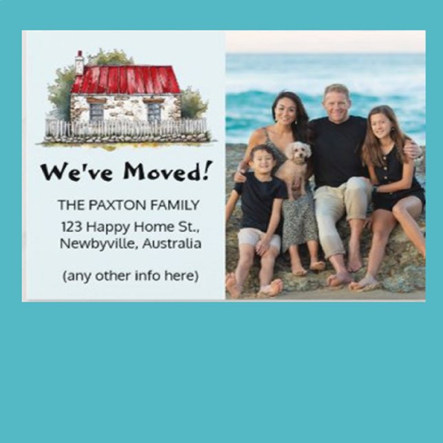 Editable Photos We've Moved Announcement Postcard (Creator Uploaded)