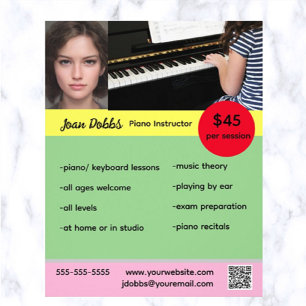 Editable Piano Instructor Flyer
