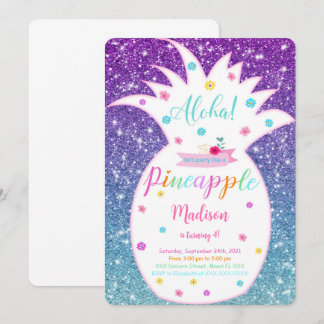 Editable Pineapple Birthday Invitation