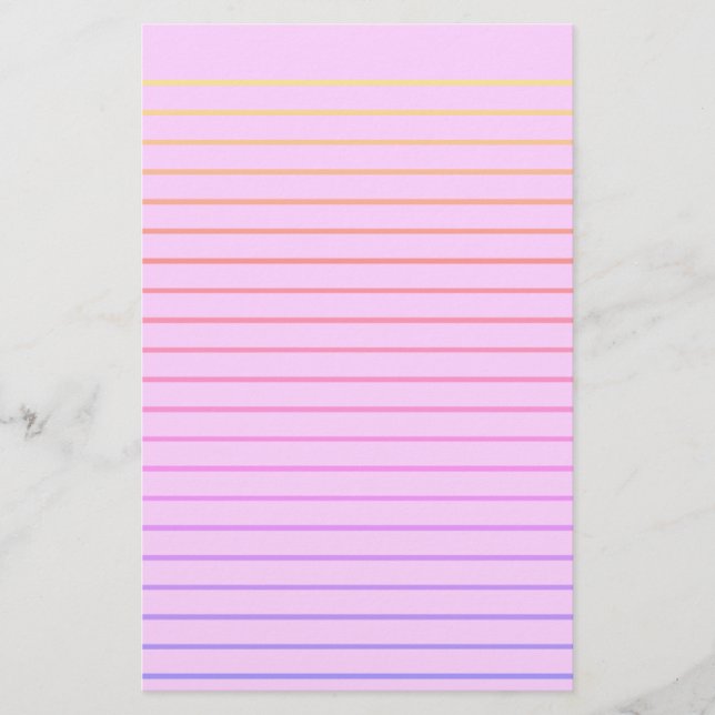 Editable Pink Decorative Lined Stationery Paper (Front)