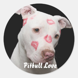 Editable Pitbull Lover Classic Round Sticker
