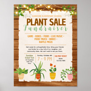 Editable plant sale fundraiser flyer poster