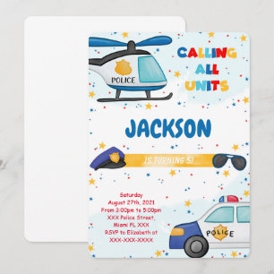 Editable Police Birthday Invitation