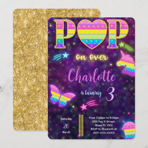 Editable Pop it Anniversaire Invitation