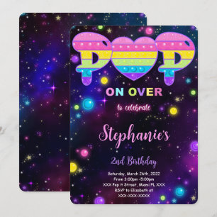 Editable Pop it Birthday Invitation