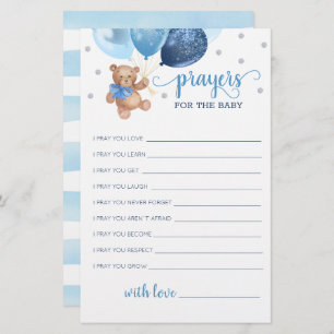 Editable Prayers for Baby Shower Teddy Bear