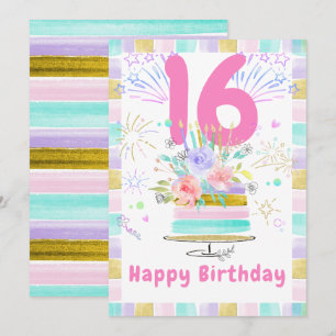 Editable Printable 16th Birthday Card