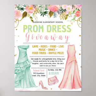 Editable prom dress flyer poster