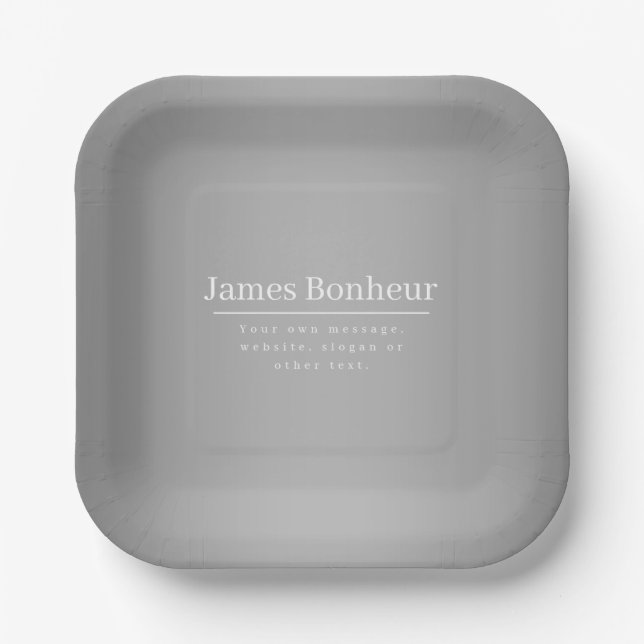 Editable Promotional Template for Business etc. Paper Plate (Front)
