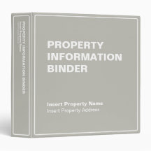 Editable Property Information Binder (1.5")