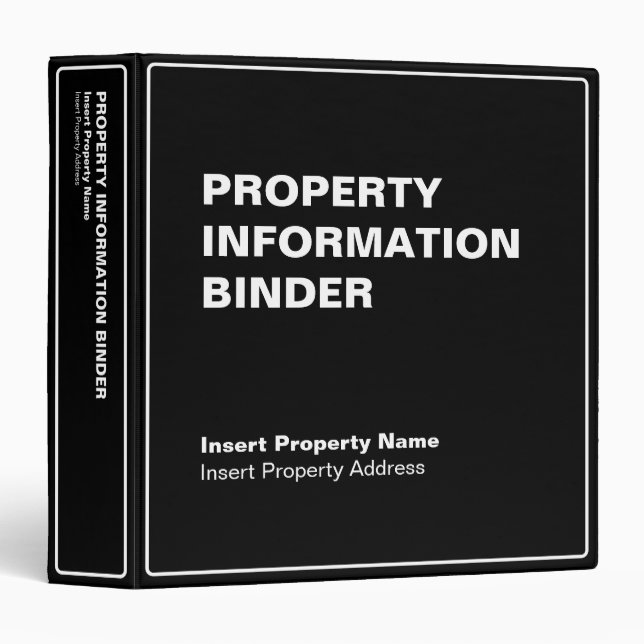 Editable Property Information Binder (1.5") (Front/Spine)