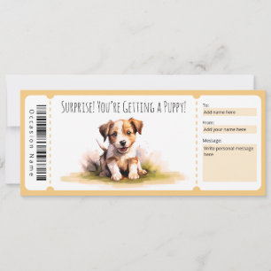 Editable Puppy Gift Certificate for dog lover Invitation