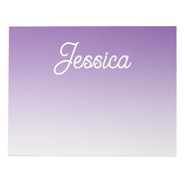 (Editable) Purple Colour Ombre & Your Text Notepad (Front)