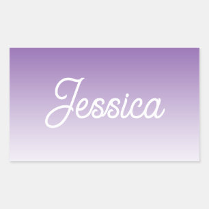(Editable) Purple Colour Ombre & Your Text Sticker
