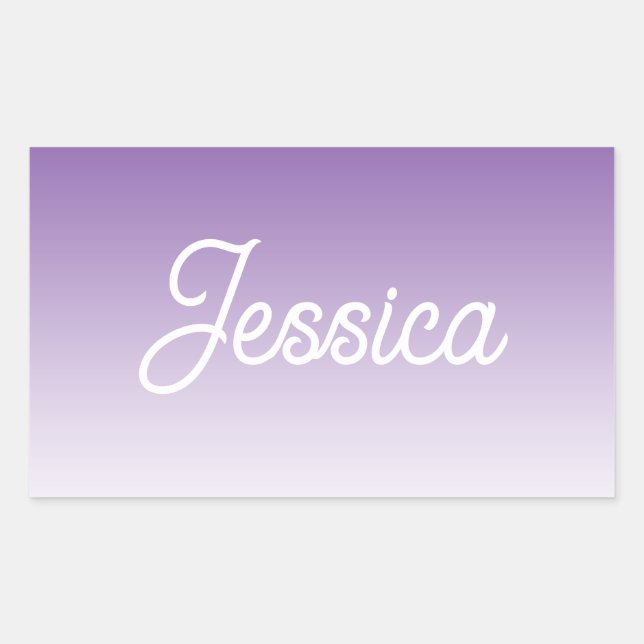 (Editable) Purple Colour Ombre & Your Text Sticker (Front)