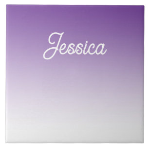 (Editable) Purple Colour Ombre & Your Text Tile