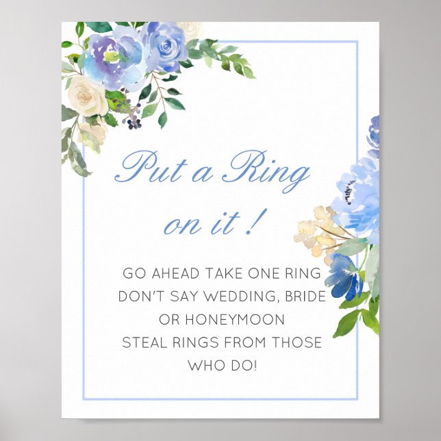 Editable Put a Ring on it Bridal Shower Game Poste Poster (Front)