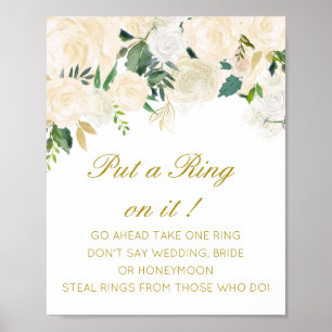 Editable Put a Ring on it Bridal Shower Game Poste Poster